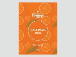 Orange Juice Can Label Template vector
