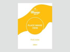 Fresh Mango Juice Can Label Design Template vector