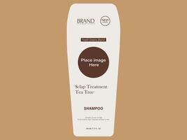 ea Tree Shampoo Label Design Template vector