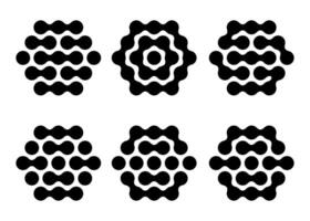 Honey comb hexagon from molecula and wavy chain lines. Abstract grid from dots and circles connected and merged with smudge liquid. Meta neural mind system vector