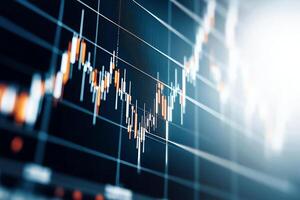 A close-up view of a financial chart, showcasing an upward trend in market data photo
