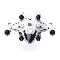 Futuristic spacecraft showcasing sleek design and advanced technology. Ideal for themes of innovation, space exploration, and science fiction. A symbol of progress and imagination. photo