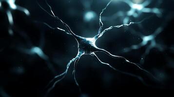 A close-up view of neurons showcasing intricate details of their structure photo