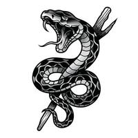 Coiled Snake with Open Mouth vector
