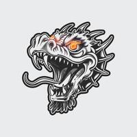 Furious Dragon Face Fiery and Intense Artwork vector