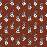 Seamless pattern with flowers on brown background vector