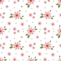 Seamless pattern with rose flowers and green leaves on a white background vector