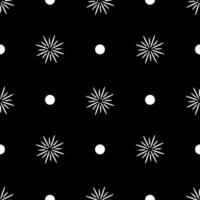 Seamless pattern with white circles on black background vector