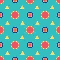 Seamless Color Geometric Pattern on Blue Background vector
