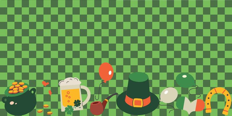 Saint patrick's day checkered background, card, banner