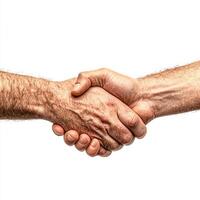 Two hands shaking in a gesture of agreement and partnership, symbolizing trust, cooperation, and mutual understanding in a professional context. photo