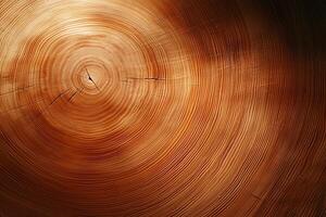 Close-up view of a tree trunk showcasing intricate ring patterns, illustrating growth over the years photo