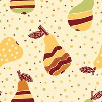 a seamless pattern. with pears and leaves vector