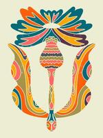 a colorful flower with a design on it vector
