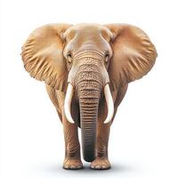A majestic elephant standing proudly, showcasing its impressive size and unique features. Its large ears and tusks symbolize the beauty and grandeur of wildlife. photo
