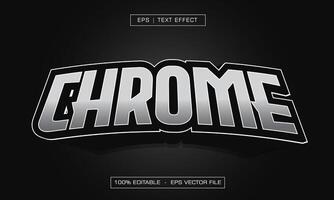 Chrome text effect with black background vector