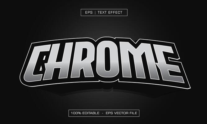 Chrome text effect with black background