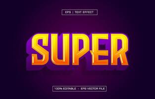 Super 3D text effect with purple background vector