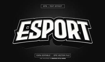 Esport 3d text effect with black style vector