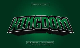 Kingdom 3d Text Effect with green style vector