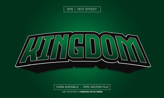 Kingdom 3d Text Effect with green style