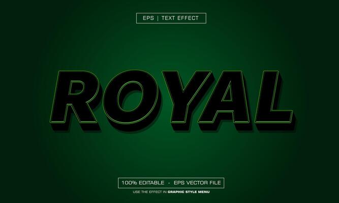 Royal text effect with green background