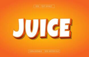 Juice 3d text effect with orange style vector