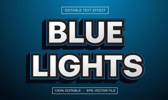 Blue lights 3d text effect with blues style vector