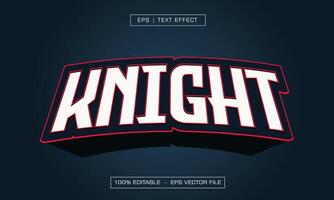 Knight 3d text effect with evil style vector