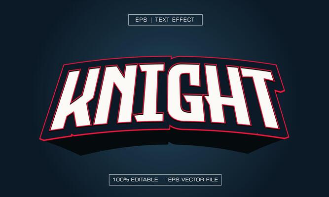 Knight 3d text effect with evil style