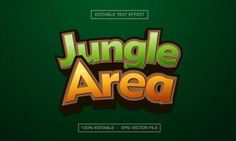 Jungle area 3d text with green style effect vector