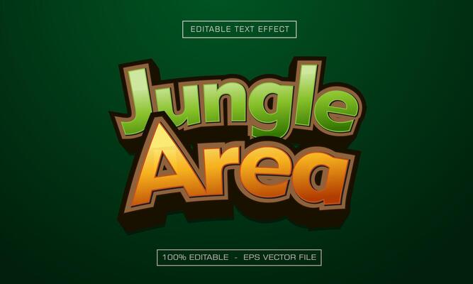 Jungle area 3d text with green style effect