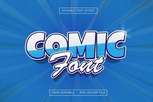 Comic font 3d text effect with blue style vector