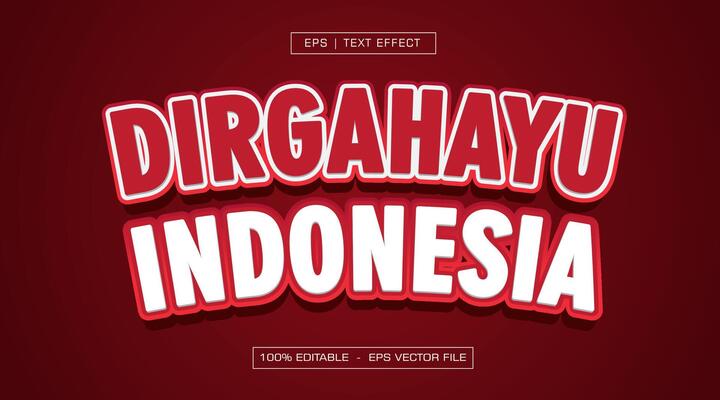 Dirgahayu indonesia text effect with reds style