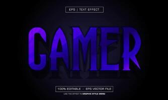 Gamer text effect with scary style vector