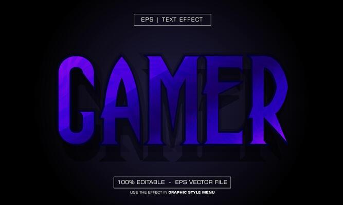 Gamer text effect with scary style