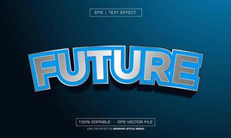 Future 3d text with blue style effect vector
