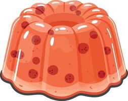 Orange jelly dessert with a smooth texture and vibrant polka dots, designed in a flat, minimal illustration style vector