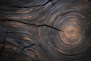 A close-up view of a tree stump showcasing intricate rings and textures, reflecting the beauty of nature and the passage of time. Perfect for themes of growth and sustainability. photo