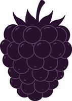 A detailed illustration of a ripe blackberry with vibrant colors in a flat design style showcasing its glossy surface and natural shape, art vector