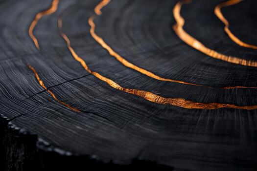 Detailed view of a cross-section of a tree trunk, showcasing the intricate patterns and textures. The image captures the age rings and highlights the beauty of nature's design. photo