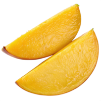 Two Fresh Mango Slices isolated on transparent background png
