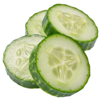 Fresh Sliced Cucumber isolated on transparent background png