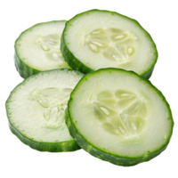 Fresh Cucumber slices isolated on transparent background png
