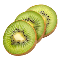 Three kiwi slices isolated on transparent background png