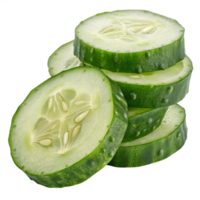 Cucumber slices isolated on transparent background png