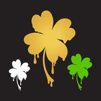 Set of silhouettes fluid clover leaf on the black background. Creative illustration. vector
