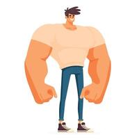 Cartoon muscular guy flat illustration isolated on white background vector