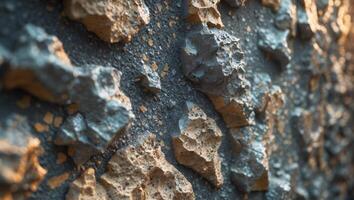 A close up of a wall with some rocks photo