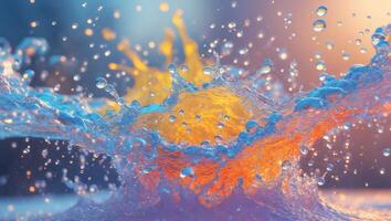 Dynamic Water Splash with Colorful and Attractive Background Setting for Visual Appeal photo